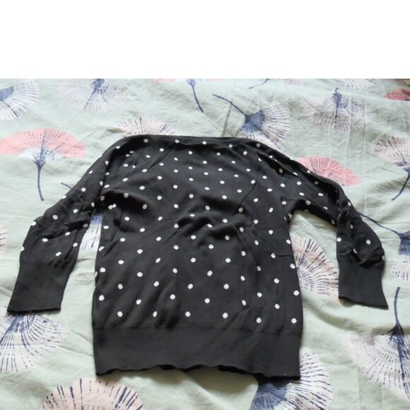 Modcloth cardigan, Black with white polka dots, XS, NEW - Picture 4 of 5